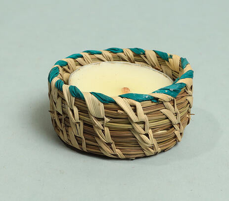 Handwoven sabai grass tea light holder