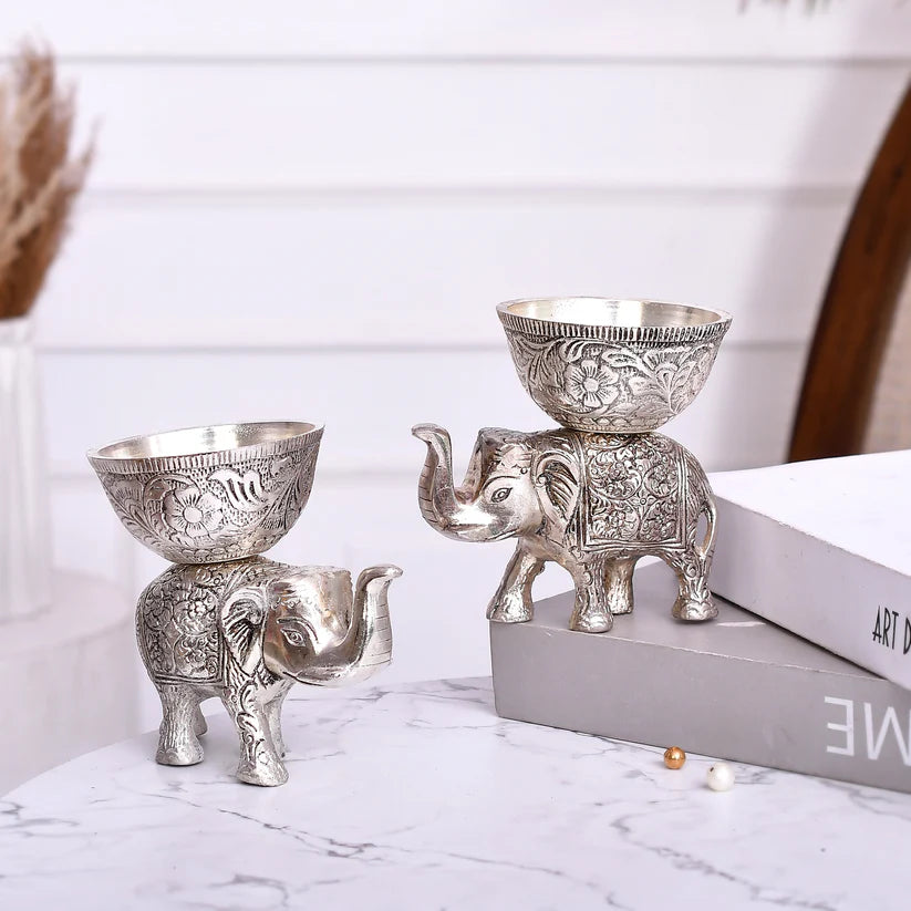 Silver Elephant Decorative Bowl – Elegant Luxury Home Décor