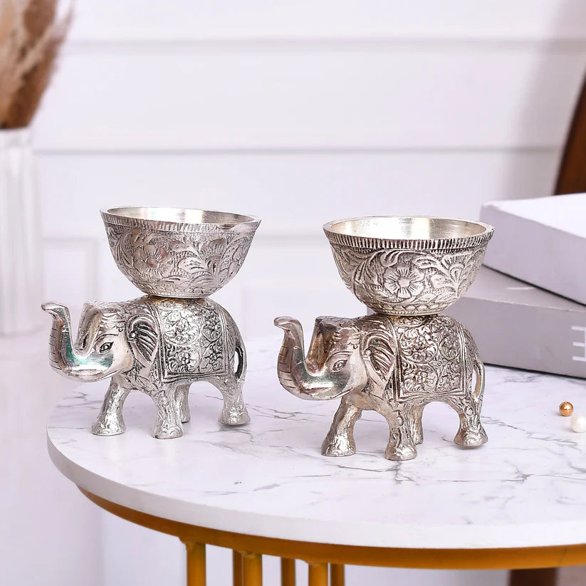 Silver Elephant Decorative Bowl – Elegant Luxury Home Décor